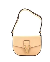 Pre-Owned Versace Medium Virtus Flap Messenger Bag Leather
