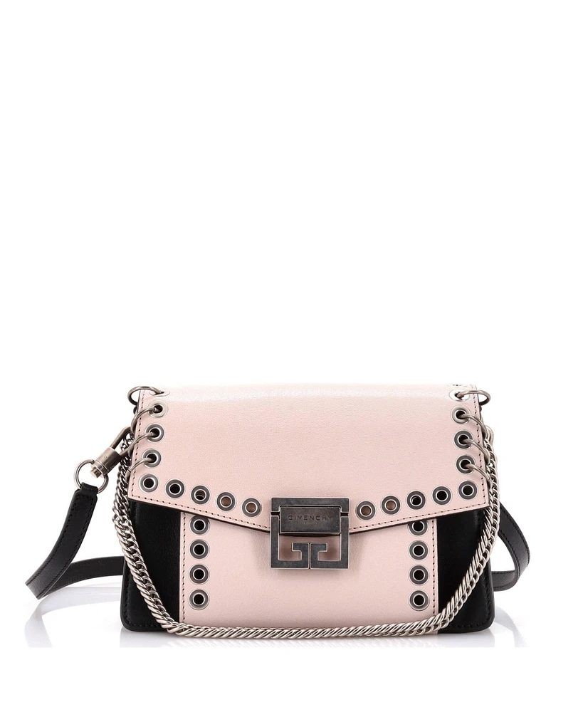 Pre-Owned Givenchy Small GV3 Flap Bag Grommet Embellished Leather