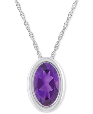 Pink Topaz Oval Solitaire 18" Pendant Necklace 10k Gold (Also Additional Gemstones)