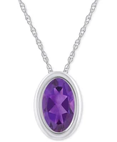Pink Topaz Oval Solitaire 18" Pendant Necklace 10k Gold (Also Additional Gemstones)