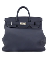 Pre-Owned Hermes Hac 40 Handbag Blue Togo with Palladium Hardware