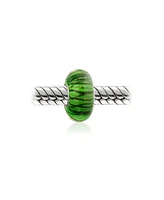 Bling Jewelry Murano Glass Charm Bead Blue Green Glitter Swirl European Bracelet