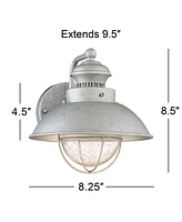 Fordham Rustic Industrial Farmhouse Outdoor Barn Light Fixture Galvanized Led 8 1/2" Seedy Glass Dome Shade for Exterior Barn Deck House Porch Pa