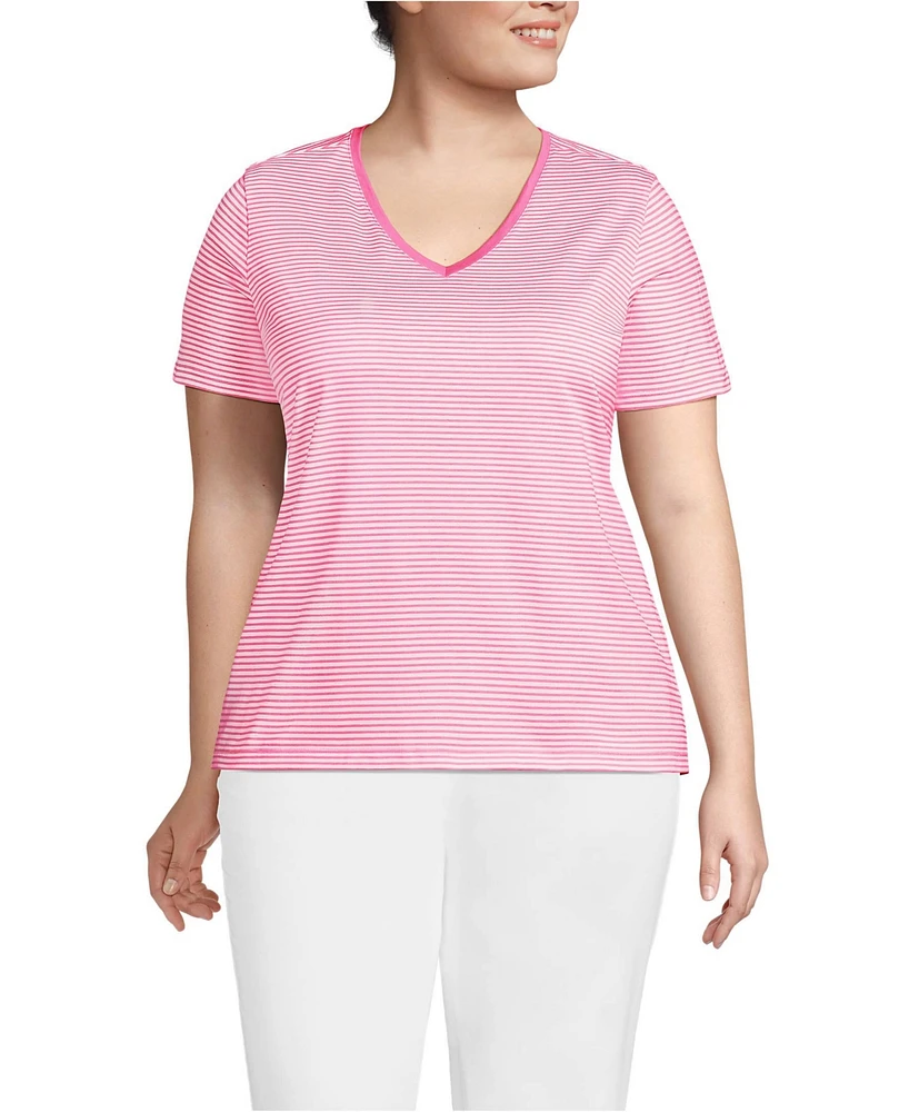 Lands' End Plus Relaxed Supima Cotton V-Neck T-Shirt