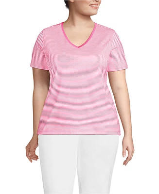 Lands' End Plus Relaxed Supima Cotton V-Neck T-Shirt