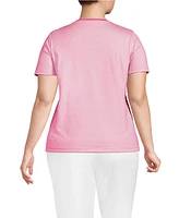Lands' End Plus Relaxed Supima Cotton V-Neck T-Shirt
