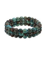 Bling Jewelry Set of 3 Simple Natural Stones Round Bead Stretch Bracelet Stackable