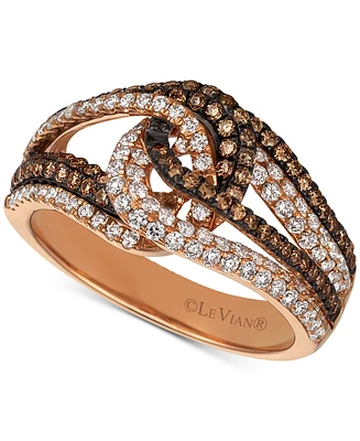 Le Vian Chocolatier Chocolate Diamond & Vanilla Diamond Ring (1 ct. t.w.) in 14k Rose Gold