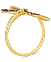 Le Vian Chocolate Diamond & Nude Diamond Dragonfly Ring (1/3 ct. t.w.) in 14k Gold