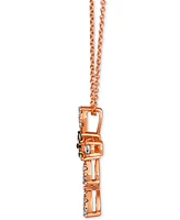 Le Vian Chocolate Diamond & Nude Diamond Cross Adjustable 20" Pendant Necklace (3/8 ct. t.w.) in 14k Rose Gold