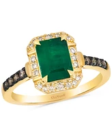 Le Vian New Emerald (1-1/5 ct. t.w.) & Diamond (1/5 ct. t.w.) Statement Ring in 14k Yellow Gold