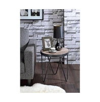 Classic Solid Wood Round End Table with Timeless Design