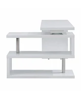 45" White Corner Writing Desk
