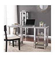 50" Silver Mirrored Writing Desk