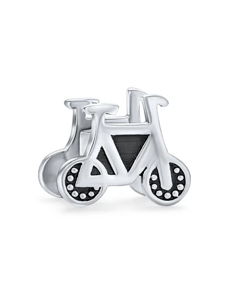 Bling Jewelry Sports Bicyclist Bike Biker Bicycle Charm Bead .925Sterling Silver