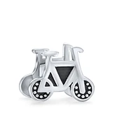 Bling Jewelry Sports Bicyclist Bike Biker Bicycle Charm Bead .925Sterling Silver