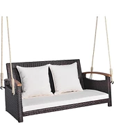 2-Person Patio Rattan Porch Swing