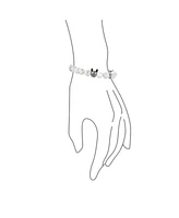 Bling Jewelry Pet Animal Charm Frenchie Dog Boxer Natural White Howlite Bead Stretch French Bulldog Bracelet Oxidized Silver Plated Adjustable