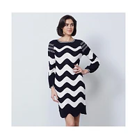 Etcetera Women's Wavy Sweater Dress Whitecap