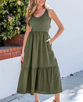 Cupshe Women's Mood Lift Green Midi Beach Dress