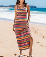 Cupshe Women's Prism Dream Striped Midi Beach Dress