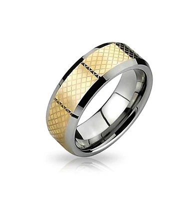 Bling Jewelry Geometric Simple Couples Titanium Eternity Band Ring Comfort Fit 8MM