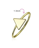 Bling Jewelry Midi Knuckle 1MM Band Flat Triangle Ring Gold Plated Sterling Silver