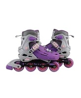 C7skates Adjustable Youth Inline Skates with Light Up Wheels (Galaxy