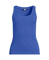Lands' End Plus Pointelle Rib UNeck Tank