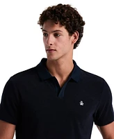 Original Penguin Men's Slim Fit Short Sleeve Terry Open Collar Polo Shirt