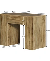 Tribesigns 31.5" Farmhouse End Side Table Set of 2, Mid-Century Modern Sofa Side Table with Heavy-Duty Wooden Pedestal for Living Room, Bedside N