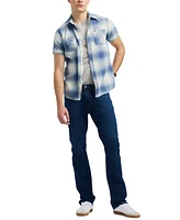 Men's Sagrino Short Sleeve Plaid Button-Front Shirt