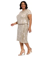 Muse Plus Short-Sleeve Sequined Top