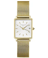 Rosefield Boxy Xs Women's Gold Tone Stainless Steel Mesh Bracelet Watch 24mm