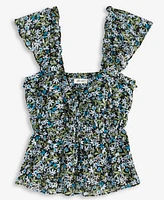 On 34th Women's Floral Flutter-Sleeve Tie Tank, Exclusively at Macy's