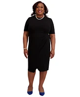 Kasper Women's Short-Sleeve Wrap Dress, Regular & Plus Sizes