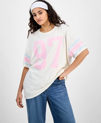 Grayson Threads, The Label Juniors' 97 Sporty Jersey Boyfriend T-Shirt