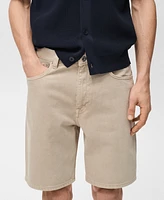 Mango Men's Denim Washed Effect Bermuda Shorts
