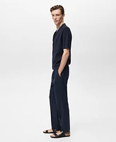 Mango Men's Ribbed Structure Shirt