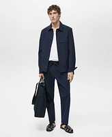 Mango Men's Cotton Seersucker Jacket