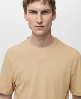 Mango Men's Linen Slim-Fit T-Shirt
