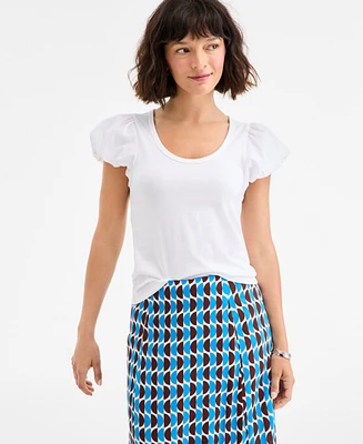 On 34th Women's Balloon-Sleeve Scoop-Neck T-Shirt, Exclusively at Macy's