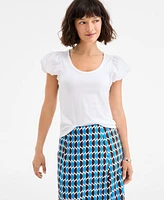 On 34th Women's Balloon-Sleeve Scoop-Neck T-Shirt, Exclusively at Macy's