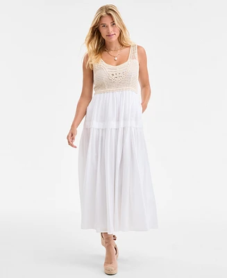 On 34th Women's Cotton Voile Crochet-Bodice Dress, Exclusively at Macy's