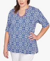 Ruby Rd. Plus Pacific Medallions Embellished Knit Top