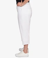 Ruby Rd. Plus Embroidered Hem Soft Stretch Denim Capri Pants
