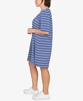 Ruby Rd. Plus Embroidered Stripe Knit Dress