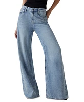 Guess Women's Bellflower Shine & Sequins Wide-Leg Jeans