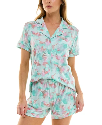 Roudelain Women's Yummy Notched-Collar Pajama Set