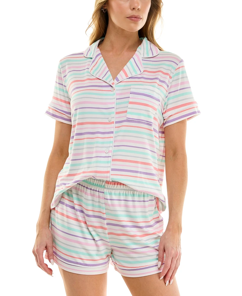 Roudelain Women's Yummy Notched-Collar Pajama Set